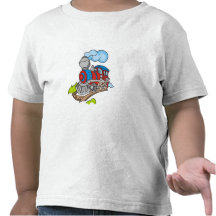 Rojo y tren azul camiseta