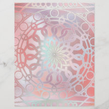 Rojo y turquesa de la mandala de la eternidad tarjeta publicitaria