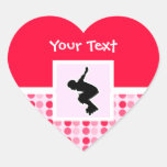 Rollerblading lindo pegatinas de corazon personalizadas