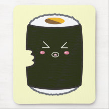 Rollo de sushi de Kawaii con Bitemark Tapete De Ratones