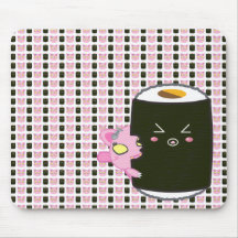 Rollo de sushi de Kawaii con Nadel el gato Tapete De Raton