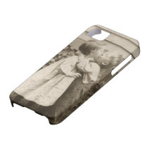 Romance del amor del vintage, niños que se besan,  iPhone 5 carcasa