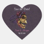 Romance oscuro con arte del cráneo pegatina corazón personalizadas
