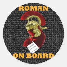 Romano a bordo etiquetas redondas