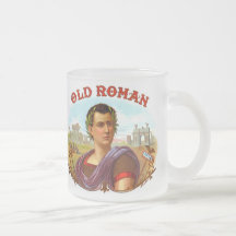 Romano viejo en la taza helada