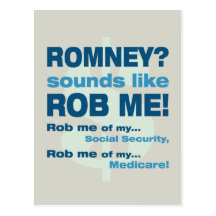 Romney anti "Romney me suena como Rob!" Político Postales