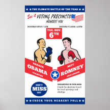 Romney contra el boxeo americano 2012 de las elecc posters