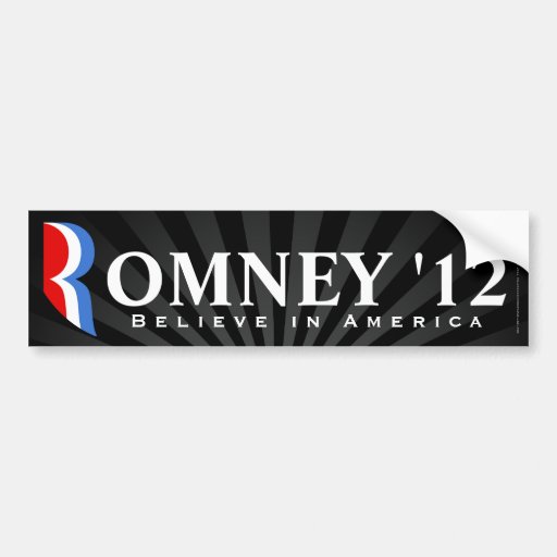 Romney negro 2012, cree en la etiqueta de América Pegatina De Parachoque