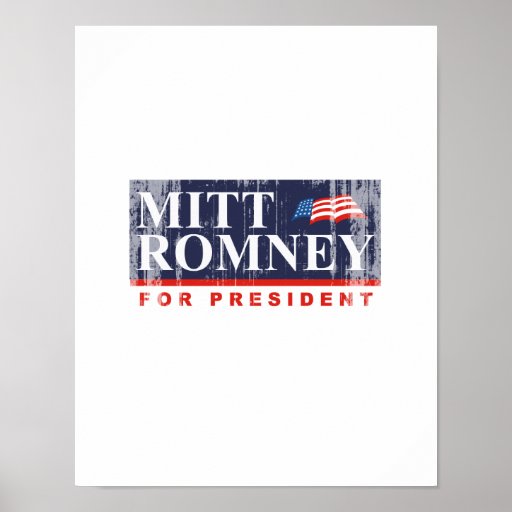ROMNEY PARA el PRESIDENTE (bandera) Posters