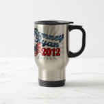 Romney Ryan 2012, escritura linda w/Flag Taza