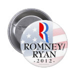 Romney/Ryan 2012, insignia blanca brillante del bo