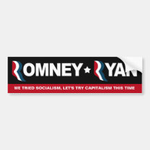 Romney/Ryan 2012 - olvide el socialismo Pegatina De Parachoque