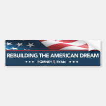 Romney Ryan que reconstruye el parachoque del sueñ Pegatina De Parachoque