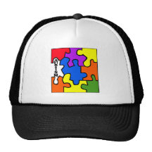 Rompecabezas del autismo gorros bordados