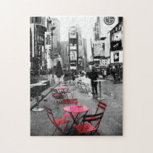 Rompecabezas rojo blanco negro del Times Square
