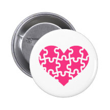 Rompecabezas rosado del corazón pins