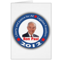 Ron Paul 2012: ¡Libertad y justicia para todos! Tarjeta