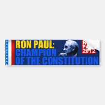 Ron Paul: Campeón de la constitución Etiqueta De Parachoque