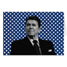 Ronald Reagan con el fondo de las estrellas Felicitación