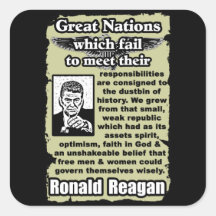 Ronald Reagan: Grandes naciones Calcomania Cuadradas Personalizadas