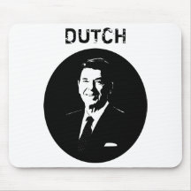 Ronald Reagan -- Holandés -- Blanco y negro Alfombrillas De Ratón