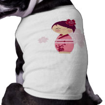 Ropa del mascota de Kokeshi Sakura Camisetas De Mascota