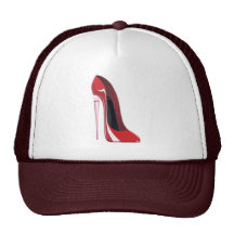 Ropa roja del arte del zapato del estilete del tal gorro