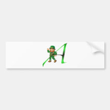 Ropa y regalos del ateo "A" del Leprechaun Pegatina De Parachoque