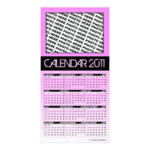 Rosa 2011 de la tarjeta de la foto del calendario tarjeta fotografica personalizada