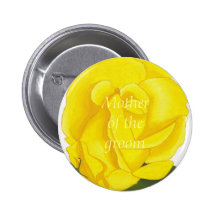 Rosa amarillo brillante, madre del novio, botón pin