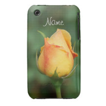 Rosa amarillo de la caja de Blackberry iPhone 3 Case-Mate Fundas