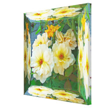 Rosa amarillo pasado de moda - caja del espejo impresion de lienzo