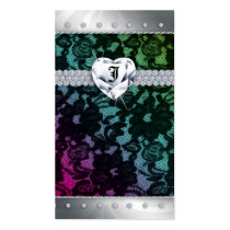 Rosa azul floral del cordón de la tarjeta de visit tarjetas de negocio
