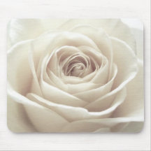 Rosa blanco bonito tapete de ratones
