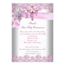 Rosa blanco de los primeros chicas cruzados de la  invitación