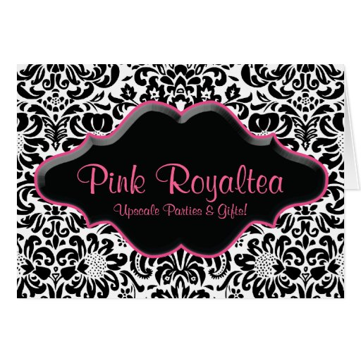 Rosa blanco del negro del damasco de la tarjeta de