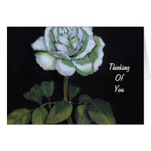 ROSA BLANCO EN FONDO NEGRO: arte Tarjeta