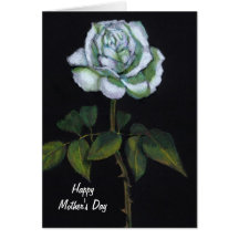 Rosa blanco en lápiz del color: El día de madre Tarjeta