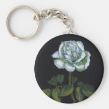 ROSA BLANCO EN LÁPIZ DEL COLOR EN NEGRO LLAVERO PERSONALIZADO