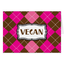 Rosa Brown Argyle del orgullo del vegano Felicitacion