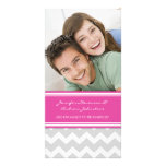 Rosa Chevron de la tarjeta de la foto de la invita Tarjetas Personales Con Fotos