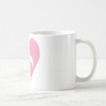 Rosa clásico del corazón del Dachshund Tazas