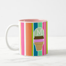 Rosa de color salmón y verde de Seafoam; Cono de h Taza