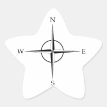 Rosa de compás calcomanías forma de estrella