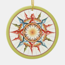 rosa de compás - mandala ornaments para arbol de navidad