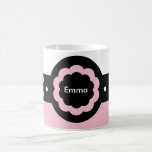 Rosa de Emma y taza punteada blanco