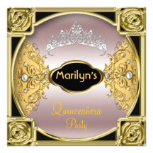Rosa de la fiesta de cumpleaños de Quinceañera déc Anuncios Personalizados