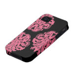 Rosa de la madreselva del damasco del nouveau del  Case-Mate iPhone 4 funda