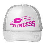 Rosa de la princesa del fútbol en blanco con la bo gorros  