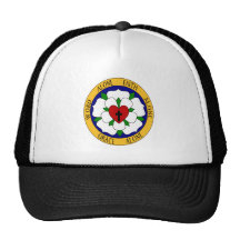 Rosa de Luther blanco y verde Gorras De Camionero